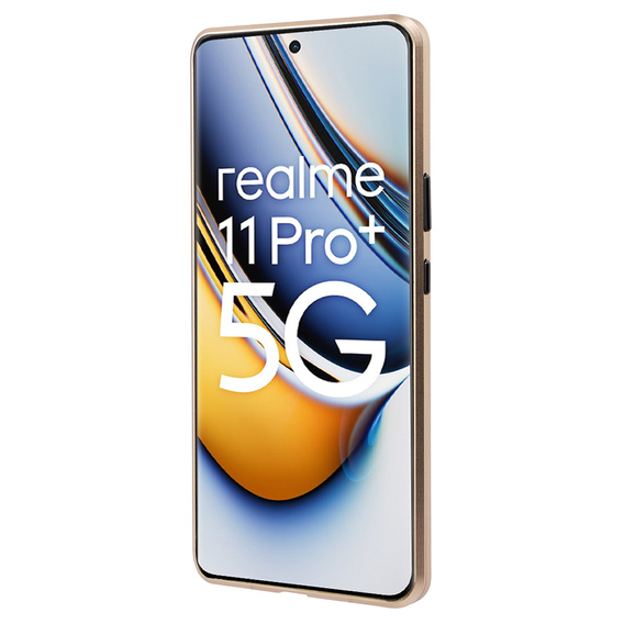 Чехол для Realme 11 Pro 5G / Pro+ 5G, Magnetic Dual Glass, золотой