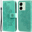 Откидной чехол для Xiaomi Redmi 13C / Poco C65, Mandala Flower, зелёный