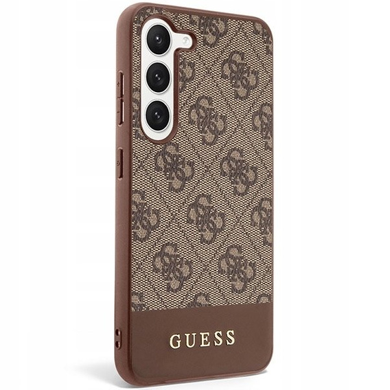 Чoхол GUESS до Samsung Galaxy S23+ Plus, 4G Bottom Stripe, коричневий