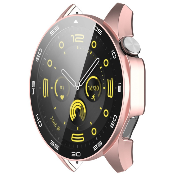 Чохол 2в1 + загартоване скло для Huawei Watch GT 4 46mm,  рожевий rose gold