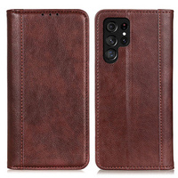 Чoхол до Samsung Galaxy S24 Ultra, Wallet Litchi Leather, коричневий