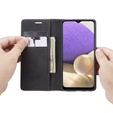 Чехол CASEME для Samsung Galaxy A32 5G, Leather Wallet Case, чёрный