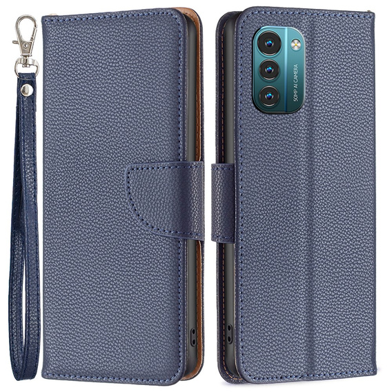 Откидной чехол для Nokia G11 / G21, Litchi Wallet Case, синий