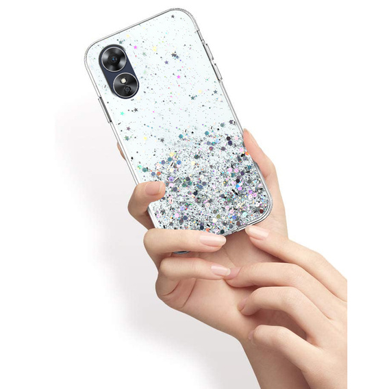 Чoхол до Oppo A17, Glittery, прозорий