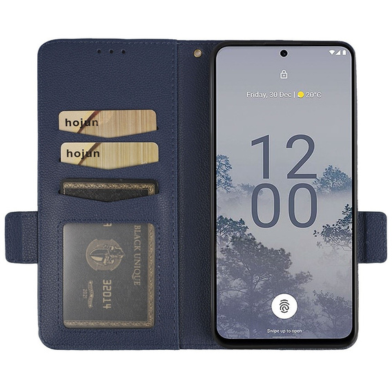 Откидной чехол для Nokia X30 5G, Wallet Litchi Magnet Case, темно-синий