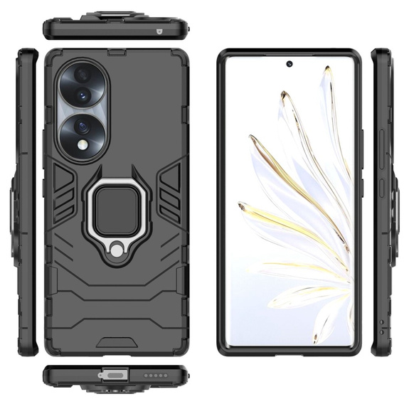 Чехол до Honor 70 5G, Kickstand Ring, чёрный