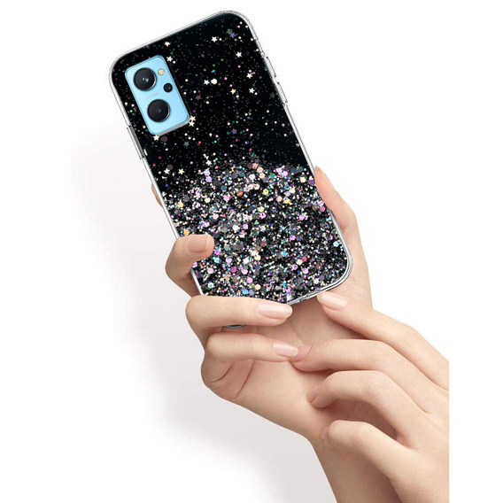 Чoхол до Realme 9i / Oppo A96, Glittery, чорний