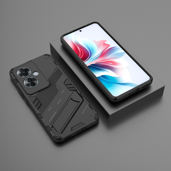 Чехол для Oppo Reno 11F 5G, Military kickstand, чёрный