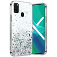 Чехол до Samsung Galaxy M21, Glittery, прозрачный