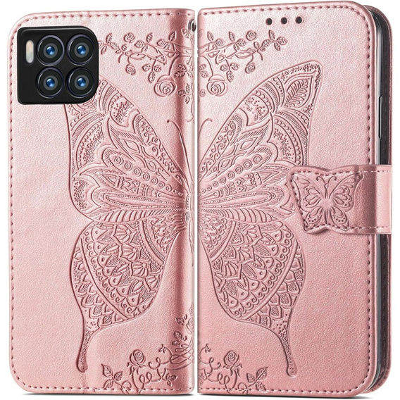 Откидной чехол для T Phone 2 Pro 5G, Butterfly, розовый rose gold