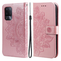 Чохол-книжка для Oppo Reno5 Z / A94 / A95 5G, Mandala, рожевий rose gold