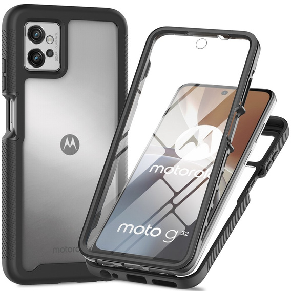 Чехол для Motorola Moto G32, Shockproof, с пленкой, чёрный