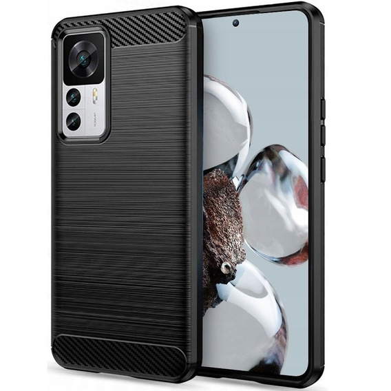 Чехол до Xiaomi 12T / 12T Pro, Carbon, чёрный