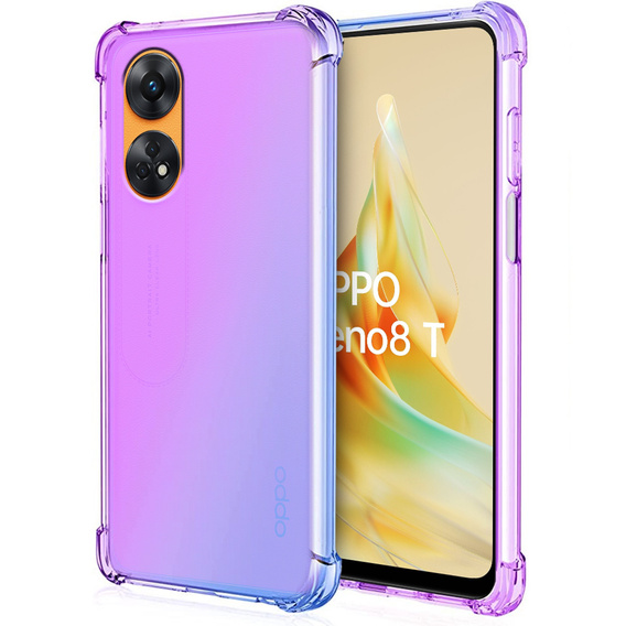 Чехол для Oppo Reno8 T, Gradient Dropproof, Фиолетовый / синий