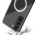 Чехол до Samsung Galaxy S23, Magsafe Slim Carbon, черный / серый