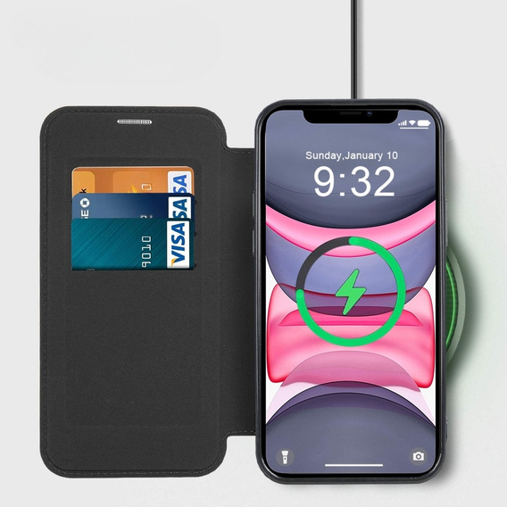 Откидной чехол для iPhone 11, RFID Wallet MagSafe CamShield, чёрный