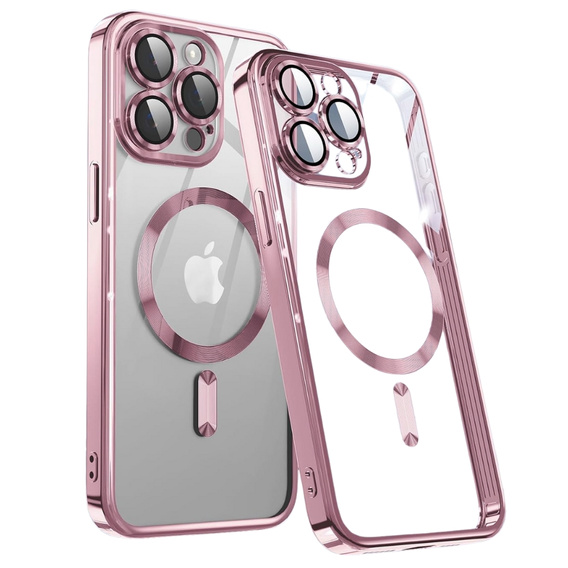 Чохол для iPhone 13 Pro, Electro MagSafe, рожевий + Скло на екран