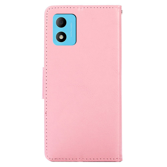 Откидной чехол для TCL 305i, PU Leather Wallet Case, розовый