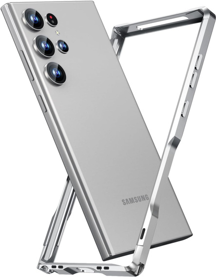 Чохол LUPHIE для Samsung Galaxy S24 Ultra, Armor Bumper, сріблястий