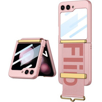 Чехол для Galaxy Z Flip 5, Strap Cover, розовый / зелёный