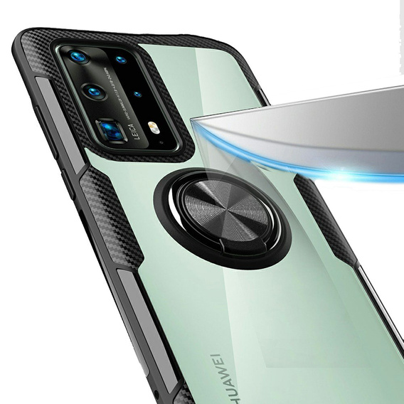 Чехол до Huawei P40 Pro, Clear Ring, чёрный