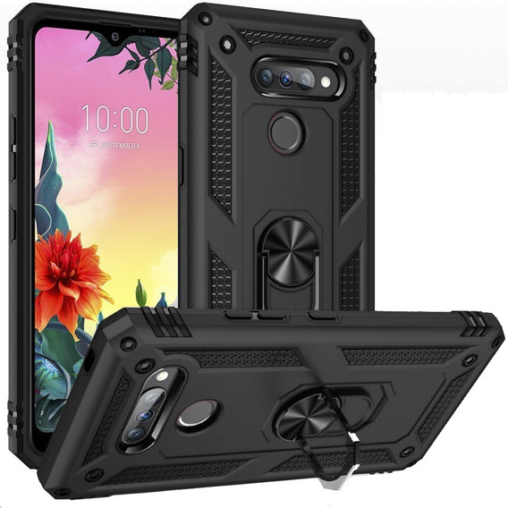 Бронированный Чехол до LG K50S, Nox Case Ring, чёрный