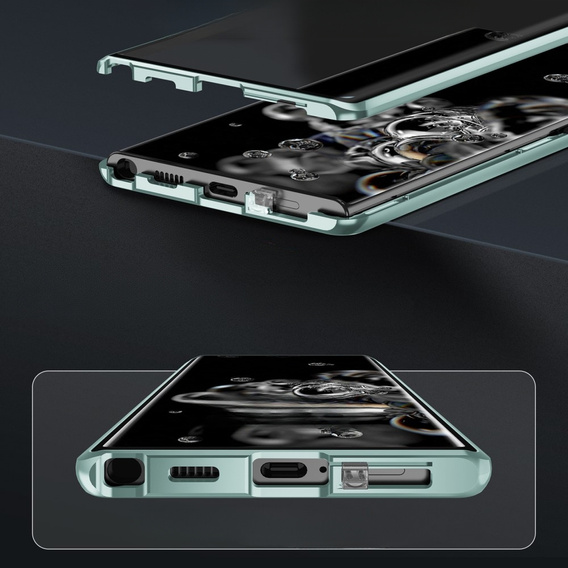 Чехол для Samsung Galaxy S23, Magnetic Dual Glass, зелёный