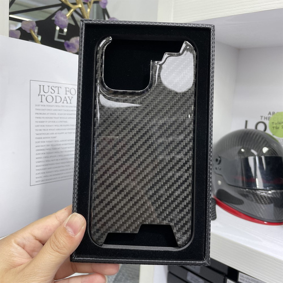 Чохол для iPhone 15 Pro Max, Carbon Fiber, чорний