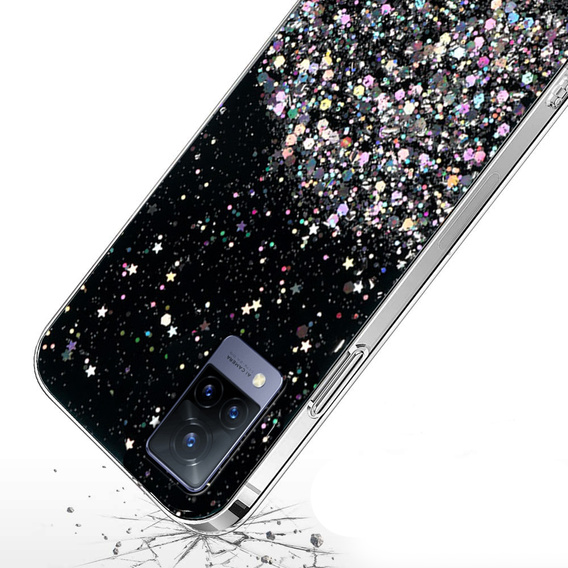 Чехол до Vivo V21 5G, Glittery, чёрный