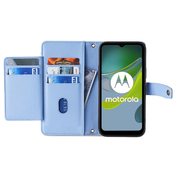 Откидной чехол для Motorola Moto G84 5G, Wallet Zipper Pocket, синий