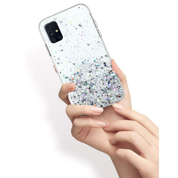 Чехол до Samsung Galaxy M31s, Glittery, прозрачный