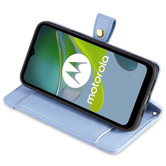 Откидной чехол для Motorola Moto G84 5G, Wallet Zipper Pocket, синий