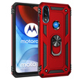 Бронированный Чехол до Motorola Moto E7 Power / E7i Power, Nox Case Ring, красный