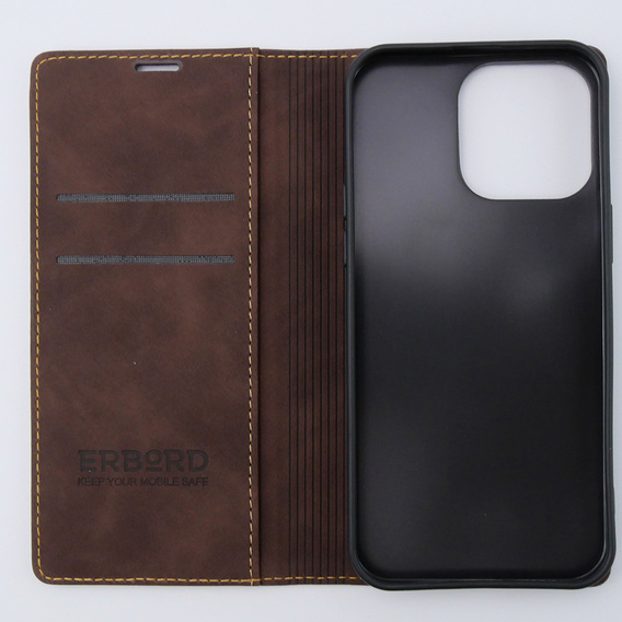 Чохол для iPhone 15 Pro Max, ERBORD Vintage, гаманець з клапаном, кава