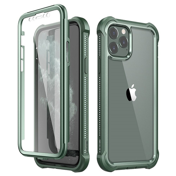 Чoхол до iPhone 11, Dexnor Full Body Rugged, прозорий / зелений