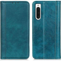 Чехол до Sony Xperia 10 V, Wallet Litchi Leather, зелёный