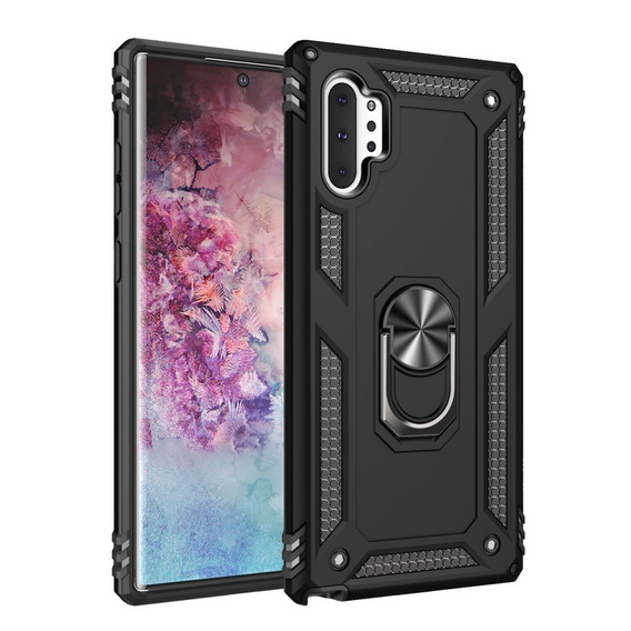 Бронированный Чехол до Samsung Galaxy Note 10+ Plus, Nox Case Ring, чёрный