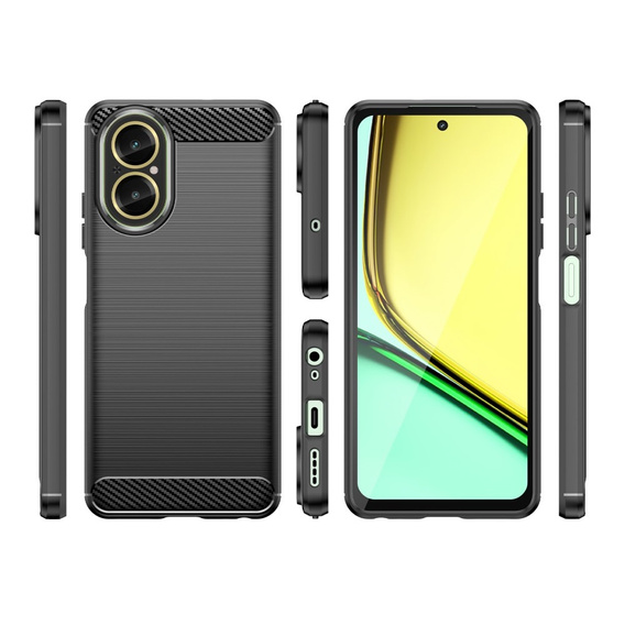 Чехол до Realme C67, Carbon, чёрный