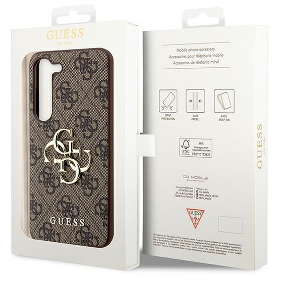 Чoхол GUESS до Samsung Galaxy S23 FE, 4G Big Metal Logo, коричневий