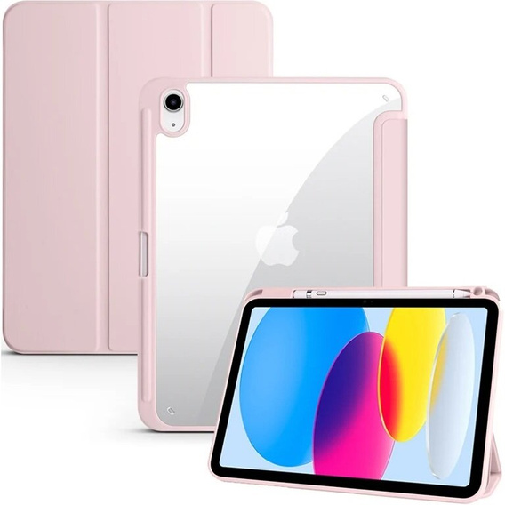 Чохол для iPad 10.9 2022 10 Gen, Smartcase Hybrid, з місцем для стилуса, рожевий