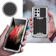 Чохол для Samsung Galaxy S21 Ultra, R-JUST CamShield Slide, броньований, сріблястий / чорний
