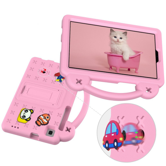 Дитячий чохол для планшета Samsung Galaxy Tab A7 Lite 8.7 T220/T225, Cute Patterns, з підставкою, рожевий