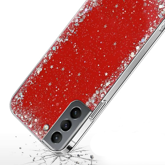 Чехол до Samsung Galaxy S21+ Plus, Glittery, красный