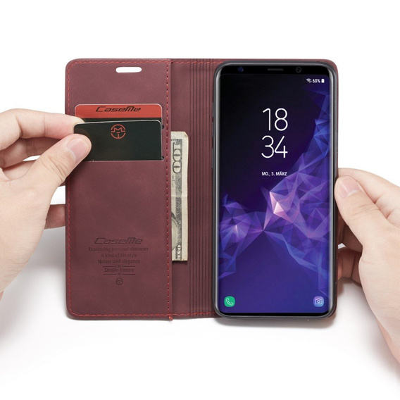 Чохол-сумка для Samsung Galaxy S9 Plus, Leather Wallet Case, бордовий