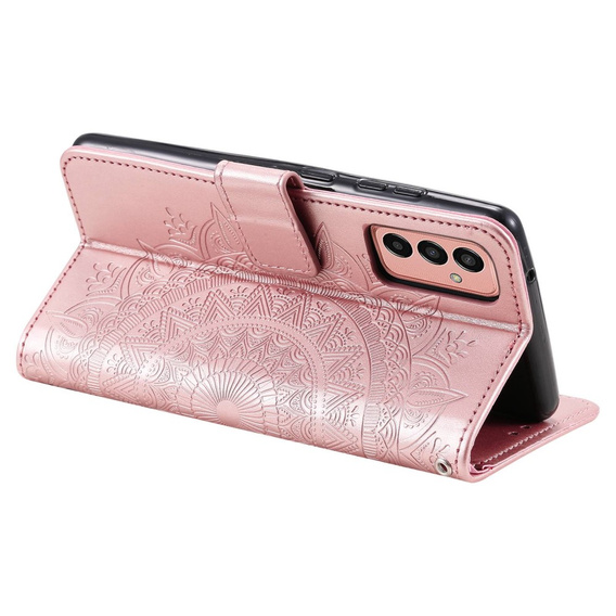 Откидной чехол для Samsung Galaxy A14 4G/5G, Mandala, розовый rose gold