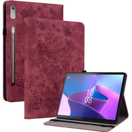 чехол-крышка для Lenovo Tab P12, flower, красный