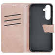 Откидной чехол для Samsung Galaxy S23 FE, Butterfly, розовый rose gold