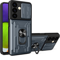 Бронированный чехол для Samsung Galaxy S24, Camera Slide Card Slot, серый