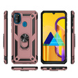 Бронированный Чехол до Samsung Galaxy M21, Nox Case Ring, розовый rose gold