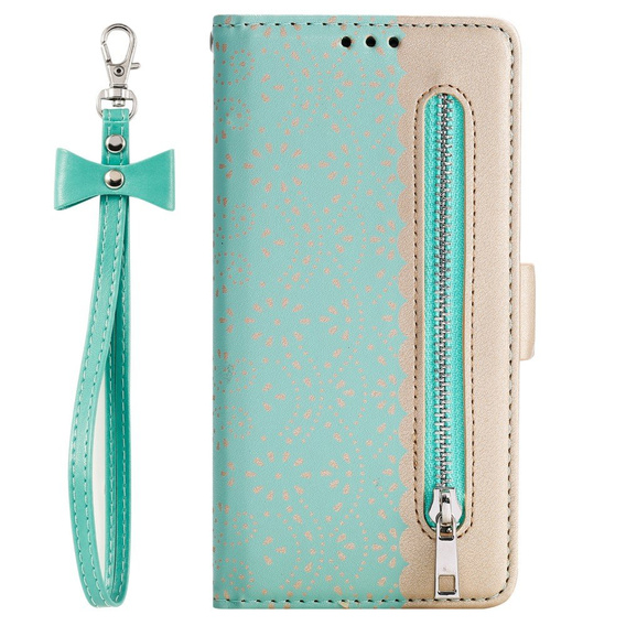 Чохол-кришка для Samsung Galaxy S20 FE/5G, Wallet Pocket Zipper Lace, зелений